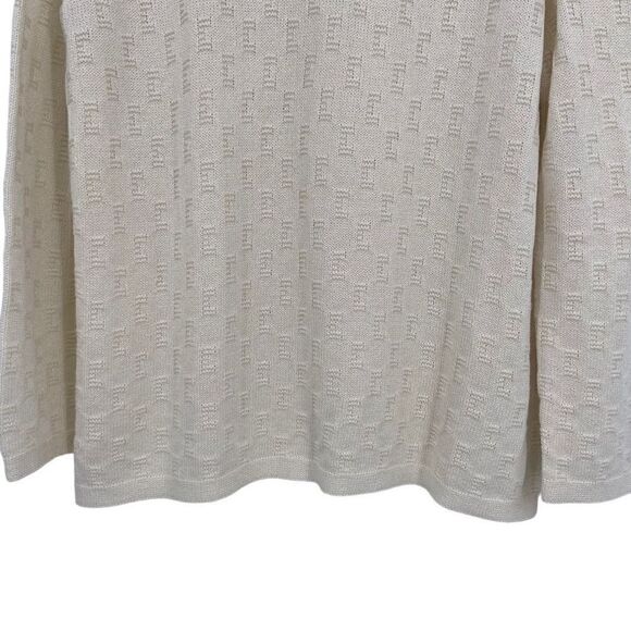 Castleberry Vintage Zip Back Pullover Sweater Cream Size 16 - Picture 4 of 10